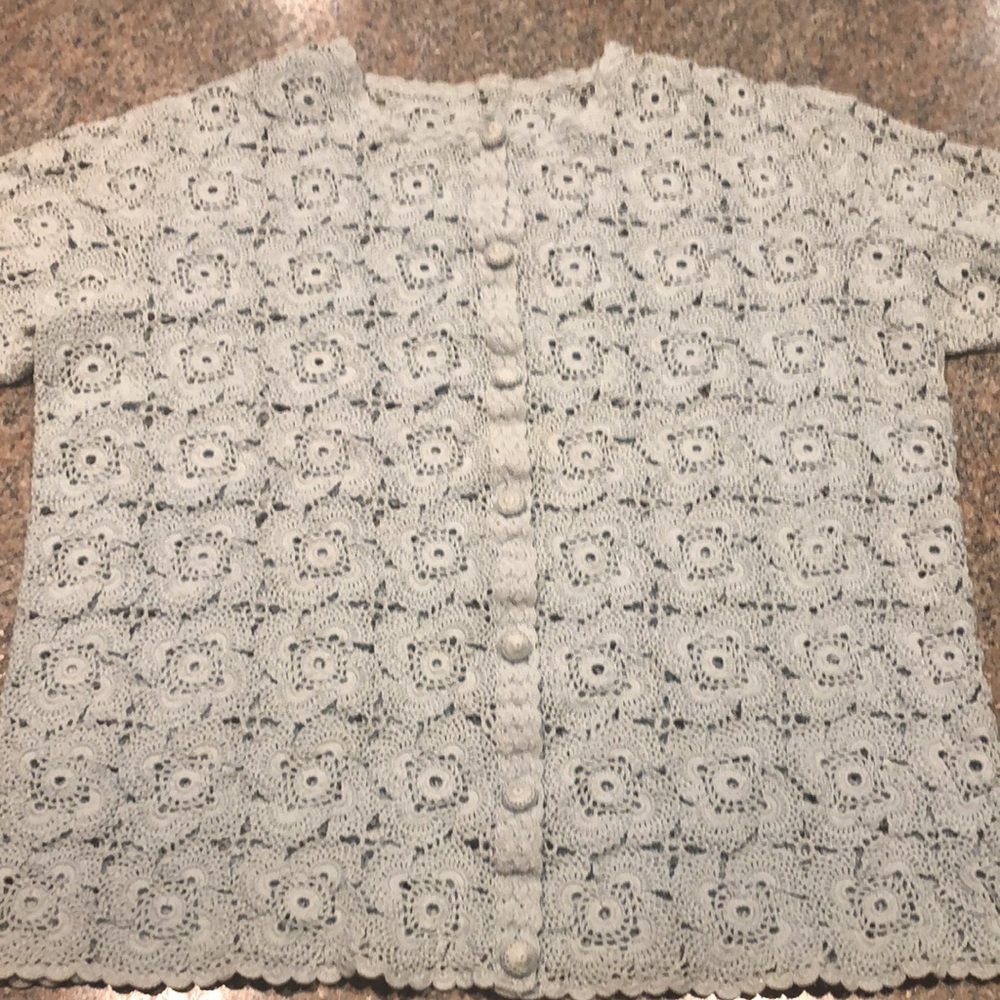 - Crocheted Lace Button Down Top - image 6